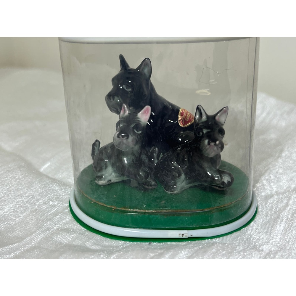 Vintage Scottish Terrier Shiken Set of 3 in orignal pkg Dog Bone China Japan